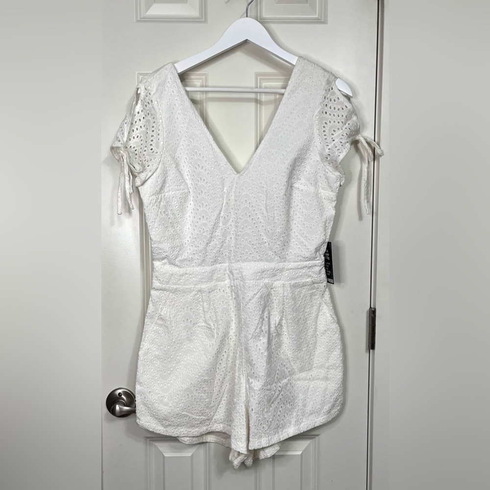 Express Eyelet Open-Back Romper NWT